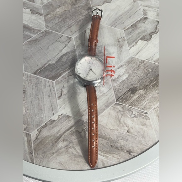 Robert Lee Morris RLM Women\'s Brown Leather Strap Watch NIB Water Resistant